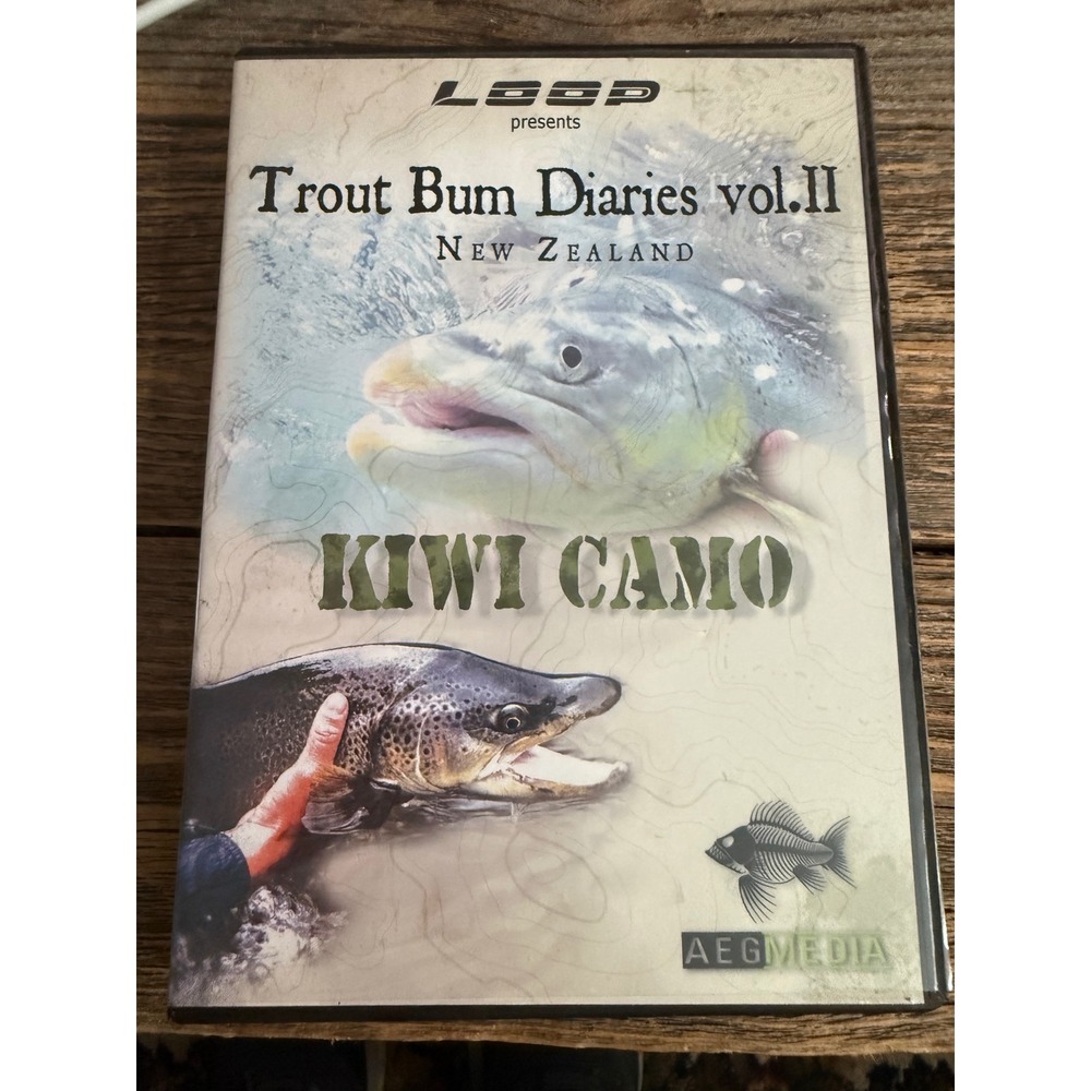 VTG 2000s AEG Media Trout Bum Diaries Vol II Kiwi Camo Fly Fishing DVD NZ